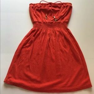 Juicy Couture Strapless Mini Velour Dress Tassel